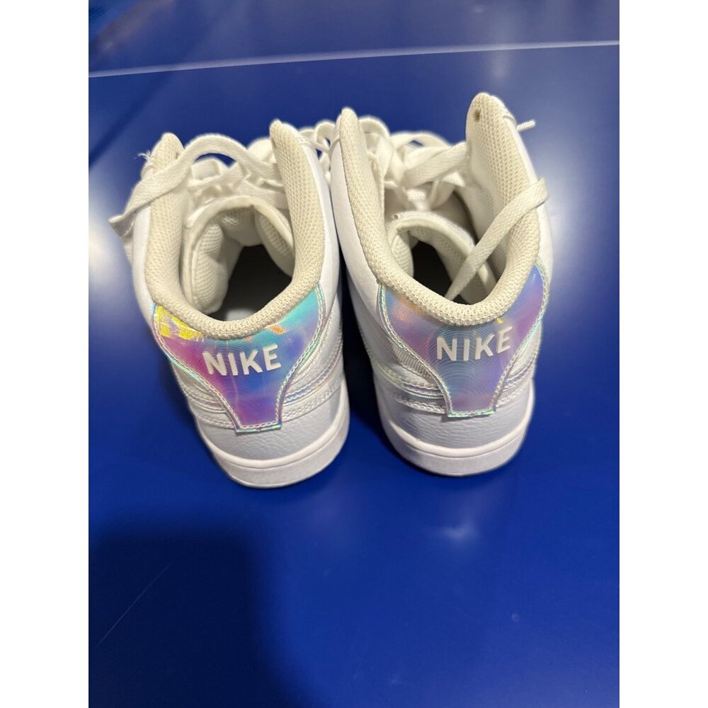 Nike Court Vision FD 0819-100 White Iridescent Swoosh Womens High-Top Sneakers - Picture 3 of 9